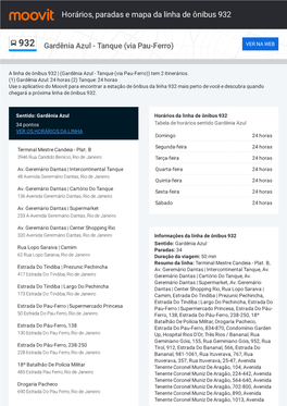 Horários, Paradas E Mapa Da Linha De Ônibus 932
