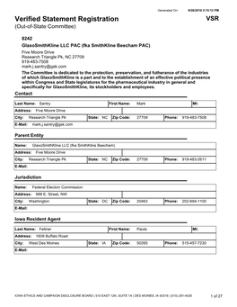 Verified Statement Registration VSR (Out-Of-State Committee)