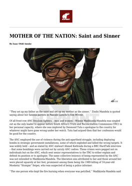 MOTHER of the NATION: Saint and Sinner