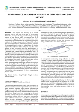 Performance Analysis of Winglet at Different Angle of Attack