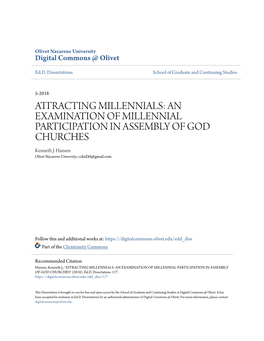 AN EXAMINATION of MILLENNIAL PARTICIPATION in ASSEMBLY of GOD CHURCHES Kenneth J