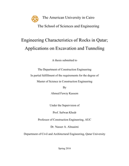 Geotechnical Study of the Rocks in Qatar and Construction Techniques