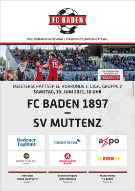 Fc Baden 1897 – Sv Muttenz