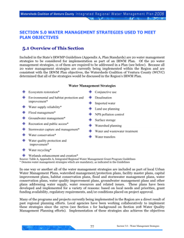 Water Management Strategies Used to Meet Plan Objectives