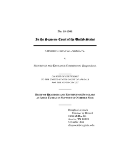 20191223115738971 18-1501 Liu V SEC Restitution Scholars Brief.Pdf