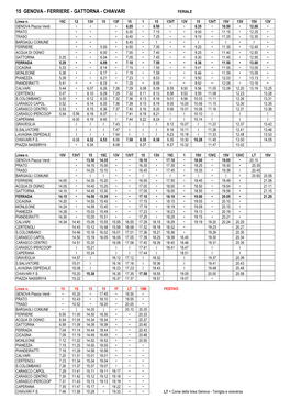 15 Genova - Ferriere - Gattorna - Chiavari Feriale