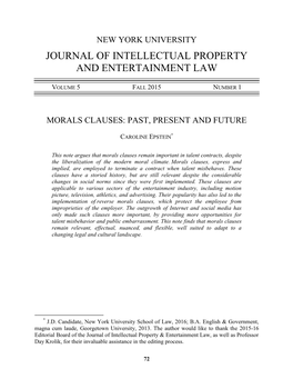 Journal of Intellectual Property and Entertainment Law