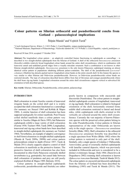 Colour Patterns on Silurian Orthocerid and Pseudorthocerid Conchs from Gotland – Palaeoecological Implications