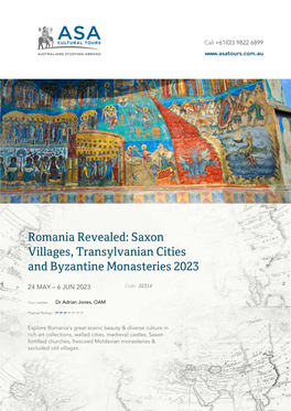 Romania Revealed: Saxon Villages, Transylvanian Cities and Byzantine Monasteries 2023