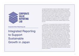 Integrated Reporting to Support Sustainable Growth in Japan