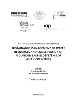 Sustainable Management of Water Resources and Conservation of Mountain Lake Ecosystems of Asian Countries