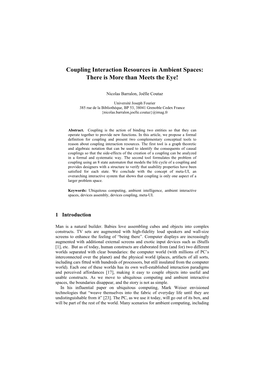 Coupling Interaction Resources in Ambient Spaces: There Is More Than Meets the Eye!