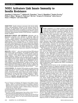 NOD1 Activators Link Innate Immunity to Insulin Resistance