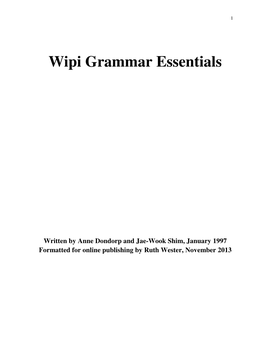 Wipi Grammar Essentials