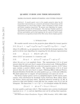 Quartic Curves and Their Bitangents