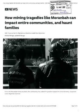 How Mining Tragedies Like Moranbah Can Impact Entire Communities, and Haunt Families