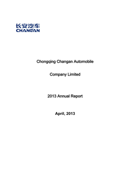 Chongqing Changan Automobile Company Limited 2013 Annual