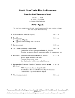 Horseshoe Crab Management Board