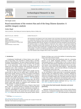 Royal Mausoleums of the Western Han and of the Song Chinese Dynasties: a Satellite Imagery Analysis