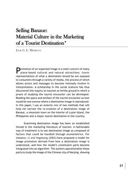 Selling Banaue: Material Culture in the Marketing of a Tourist Destination*