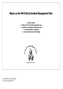 Wyton on the Hill Critical Incident Management Plan