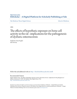 The Effects of Hyperbaric Exposure on Bone Cell Activity in The