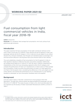 Fuel Consumption from Light Commercial Vehicles in India, Fiscal Year 2018–19