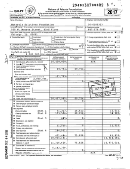 2017 Or Tax Year Beginning and Ending Name of Foundation a Employer Identification Number