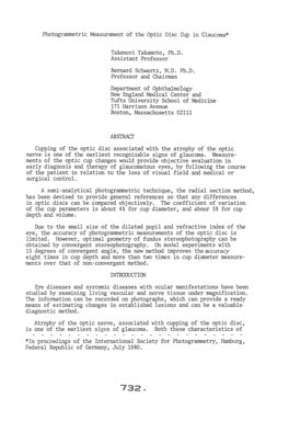 Photogrammetric Measurement of the Optic Disc Cup in Glaucoma*