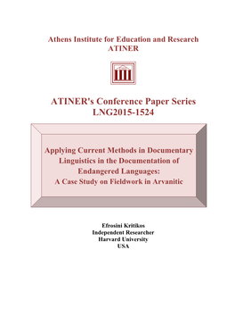 ATINER's Conference Paper Series LNG2015-1524
