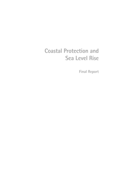 Coastal Protection and Sea Level Rise