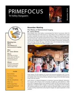 Primefocus Tri-Valley Stargazers November 2016