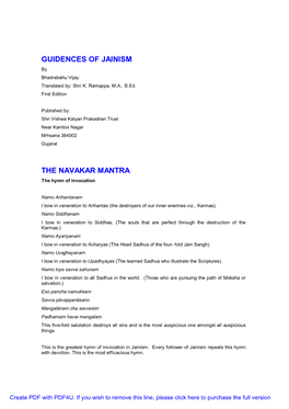 Guidences of Jainism the Navakar Mantra