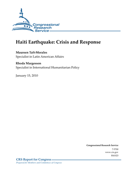 Haiti Earthquake: Crisis and Response