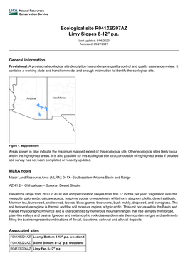 Ecological Site R041XB207AZ Limy Slopes 8-12