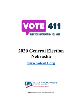 2020 General Election Nebraska