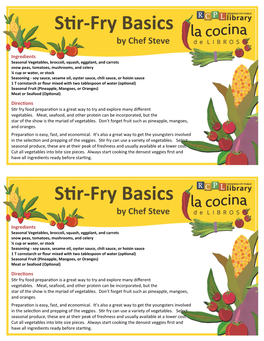 Stir-Fry Basics by Chef Steve