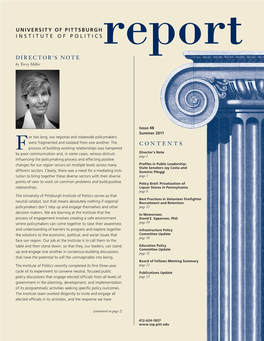 University of Pittsburgh Institute of Politics Report