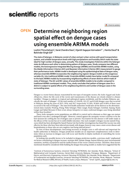 Determine Neighboring Region Spatial Effect on Dengue Cases Using Ensemble ARIMA Models