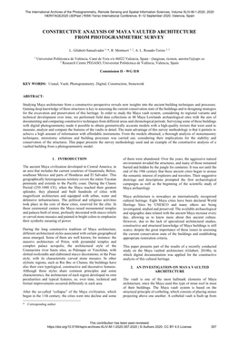 Constructive Analysis of Maya Vaulted Architecture from Photogrammetric Survey