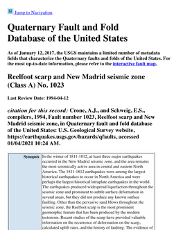 Quaternary Fault and Fold Database of the United States