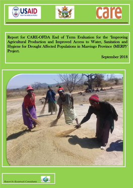 Improving Agricultural Production and Improved Access to Water, Sanitation and Hygiene for Drought Affected Populations in Masvingo Province (MERP)’ Project