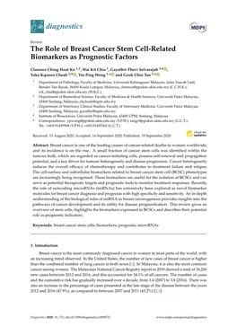 The Role of Breast Cancer Stem Cell-Related Biomarkers As Prognostic Factors