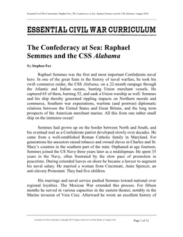 Raphael Semmes and the CSS Alabama | August 2014
