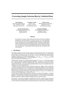 Correcting Sample Selection Bias by Unlabeled Data