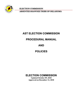 Ast Election Commission Procedural Manual And