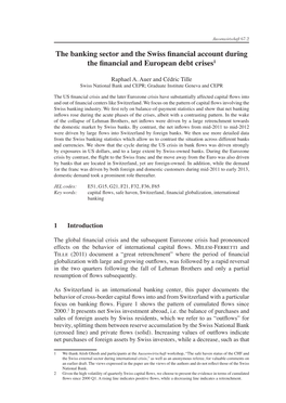 The Banking Sector and the Swiss Financial Account During the Financial and European Debt Crises1