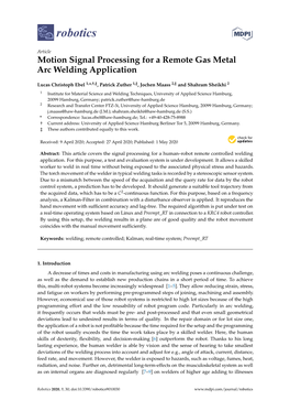 Motion Signal Processing for a Remote Gas Metal Arc Welding Application