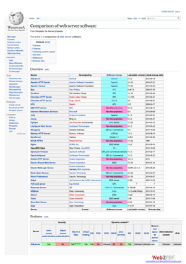 Comparison of Web Server Software from Wikipedia, the Free Encyclopedia
