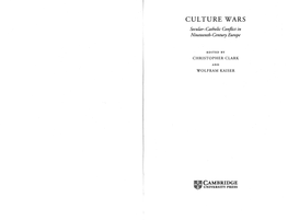 CULTURE WARS Secular-Catholic Conflict in Nineteenth-Century Europe